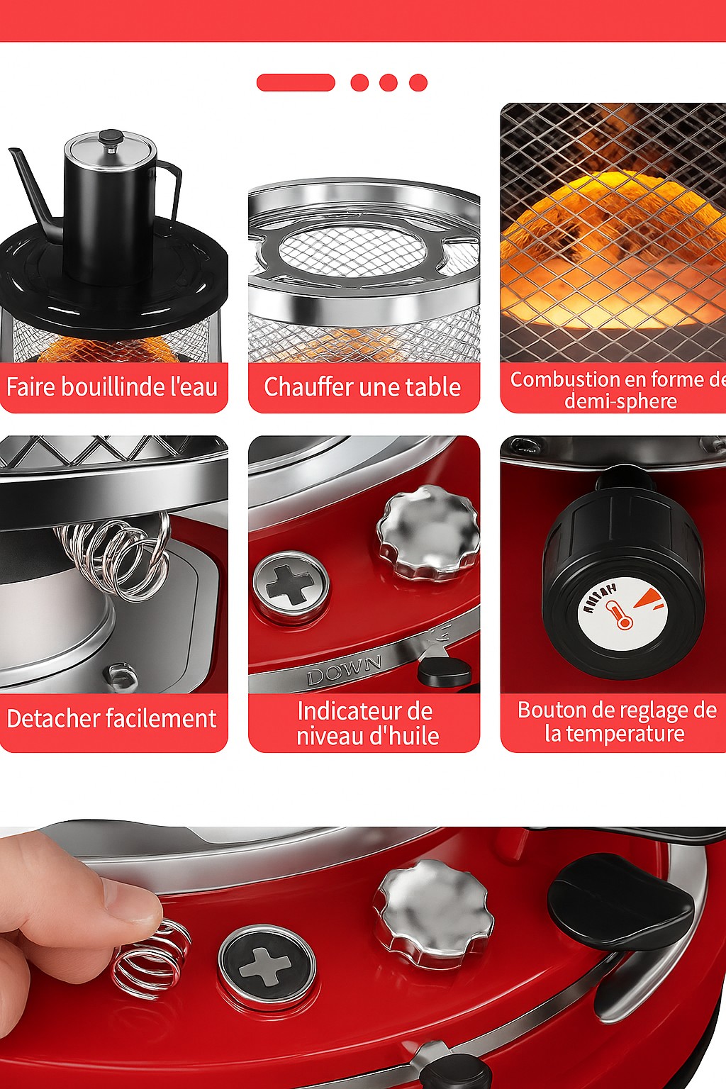 Homelux Petroleumofen mit Tragetasche – Kompakter Notofen für Innen- und Außenbereich – 2600W – Inklusive Brennstoffstandanzeige