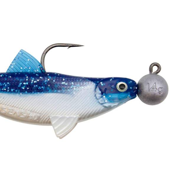 Senshu Real Fin Shad 12 Ready2Catch | Flockiges Blau | 12cm | 25g | 3 Stück