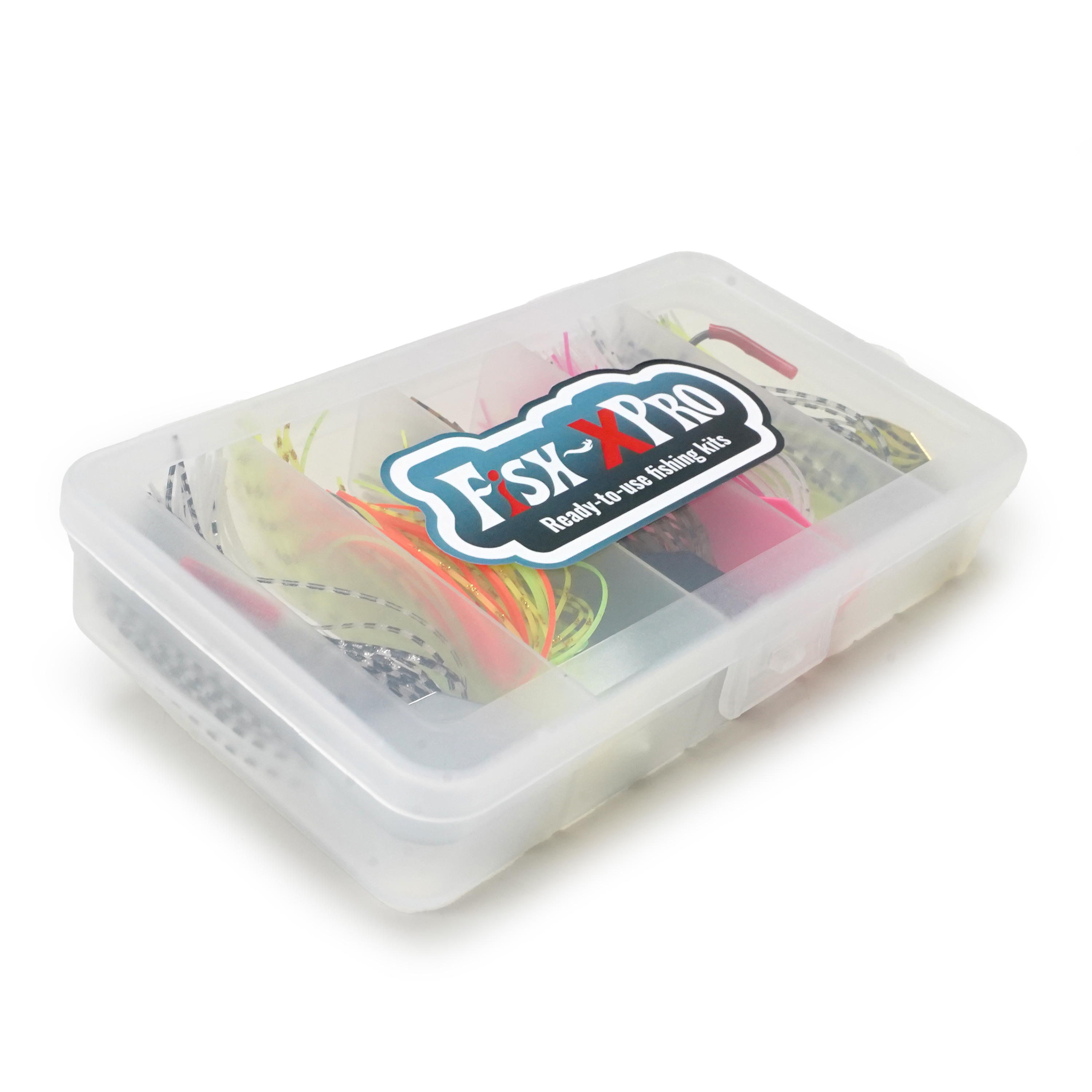 FishXpro Chatterbait Set 8 cm – 10 g  - 5 Stück inklusive Köderbox