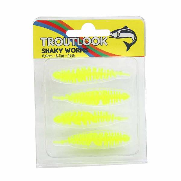 Troutlook Shaky Worms 6,0 cm | Neon-Chartreuse