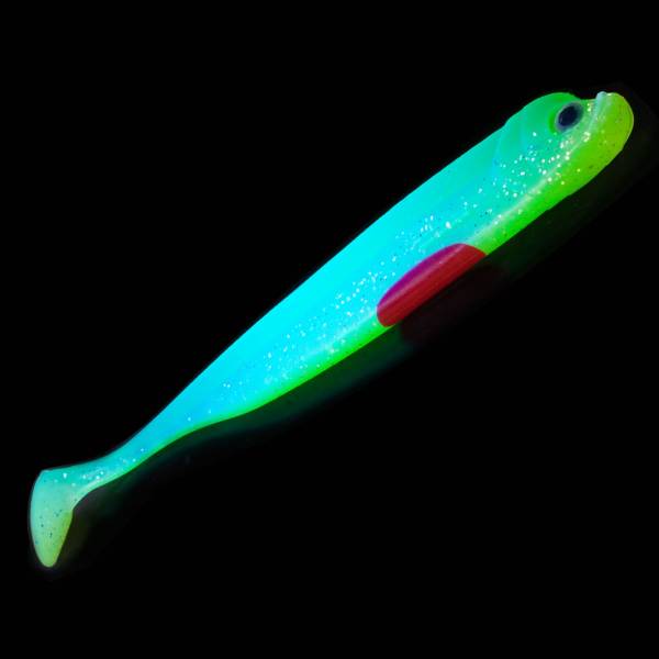 Eurocatch Fishing Zander Gummiﬁc | Schatten | UV-Feuertiger | 12cm | 5 Stück