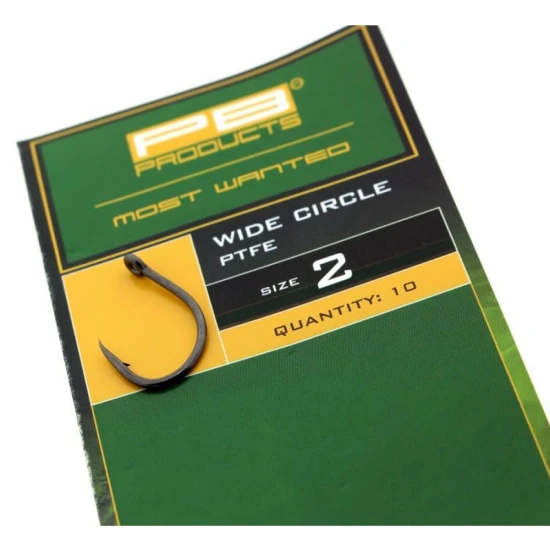 PB Products Wide Circle Hook PTFE - Size 8 - 10st.