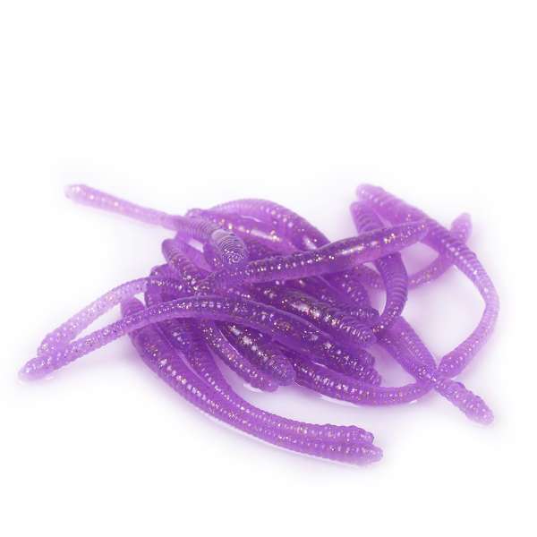 Libra Lures sterbenden Wurm an | Lila Glitzer | 7cm | 15 Stk