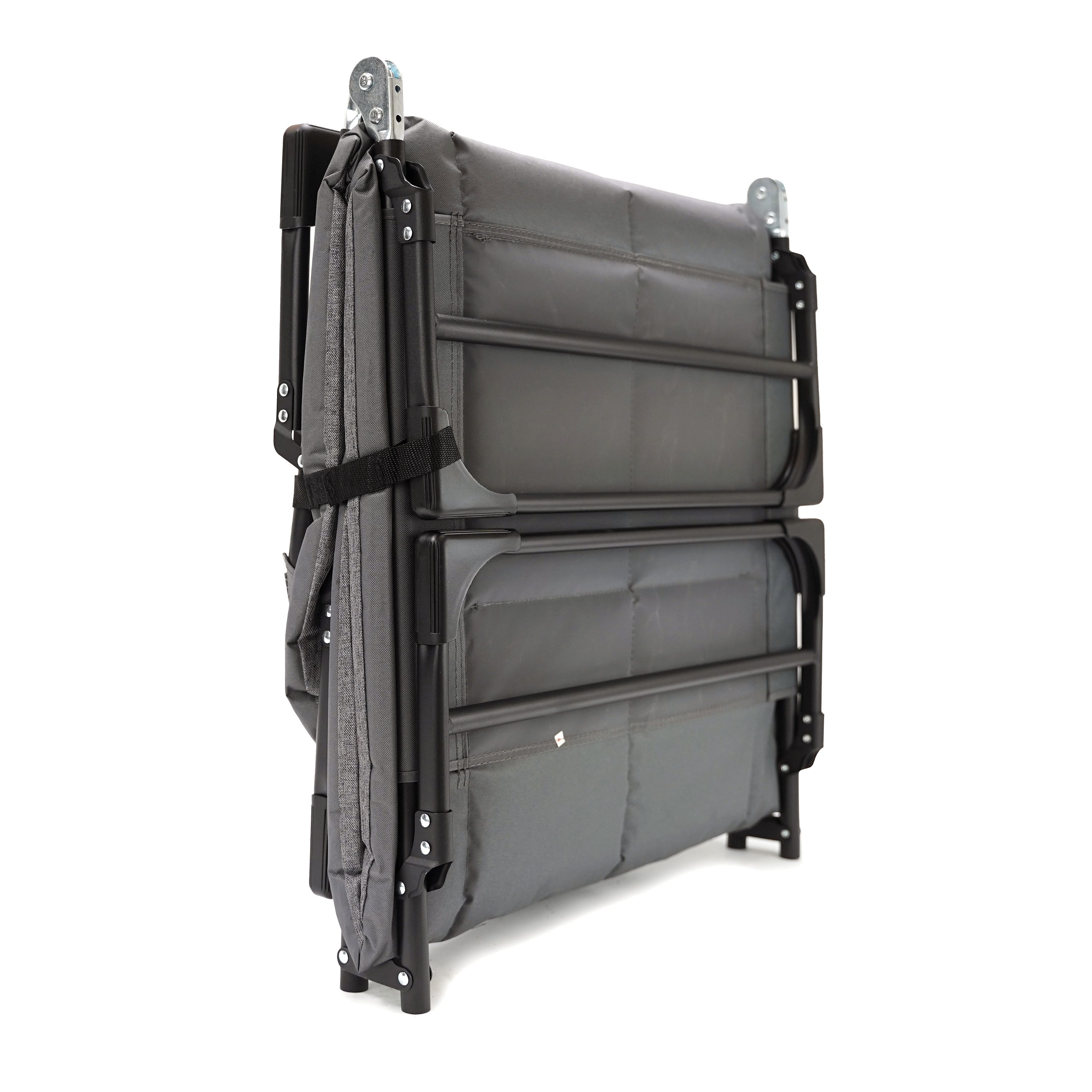 Eurocatch Faltbare Campingliege – Verstellbares Feldbett mit 5-fach Rückenlehne, 4 stabilen Klappbeinen, Seitentasche, gepolstertem Kopfteil – Kompakt & Bequem – 195×65×27 cm