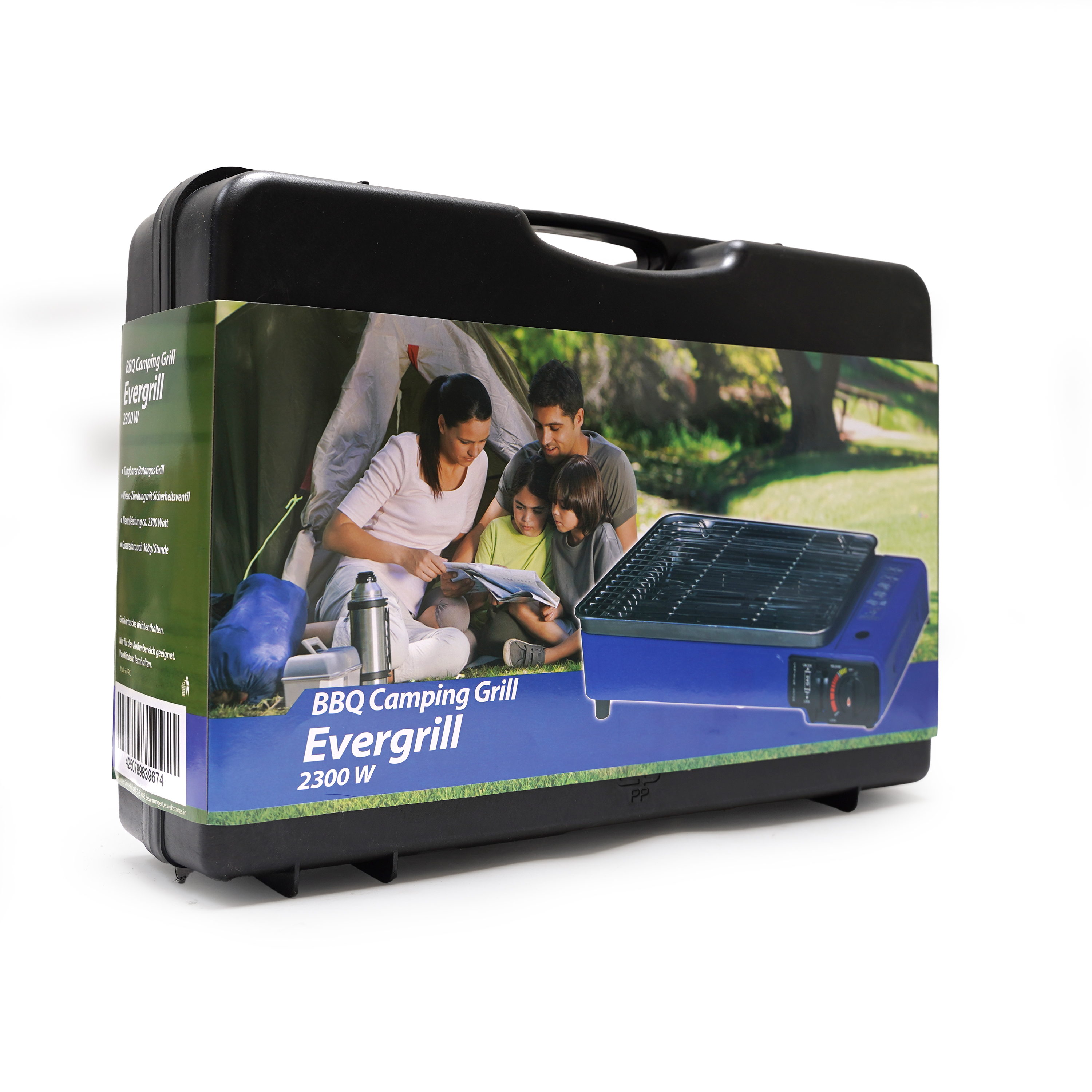 Eurocatch Butangas-Campinggrill Evergrill – Gasgrill – Campingkocher – Tischgrill – Tischgrill - incl 4 Gaskartuschen