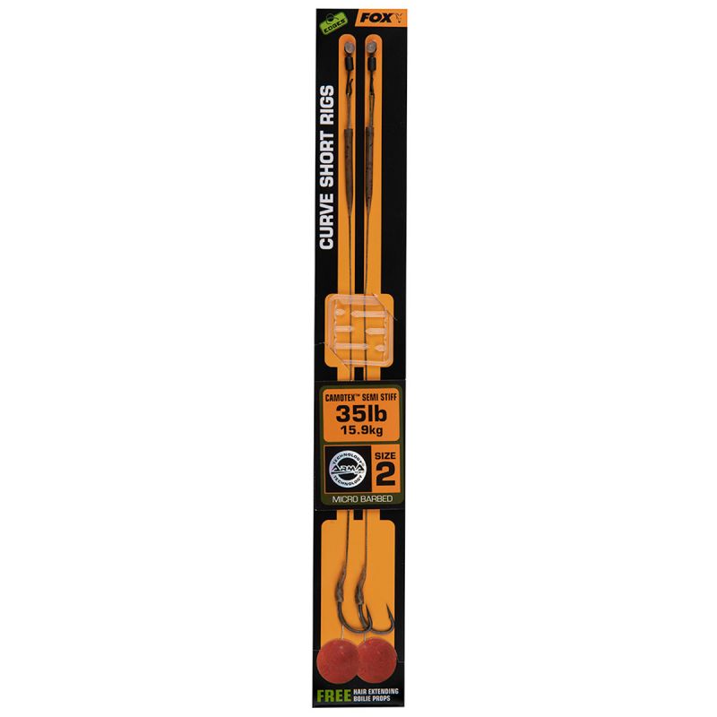 FOX Edges - Curve Short Size 2 - 35lb Camotex Semi Stiff - 2pcs 