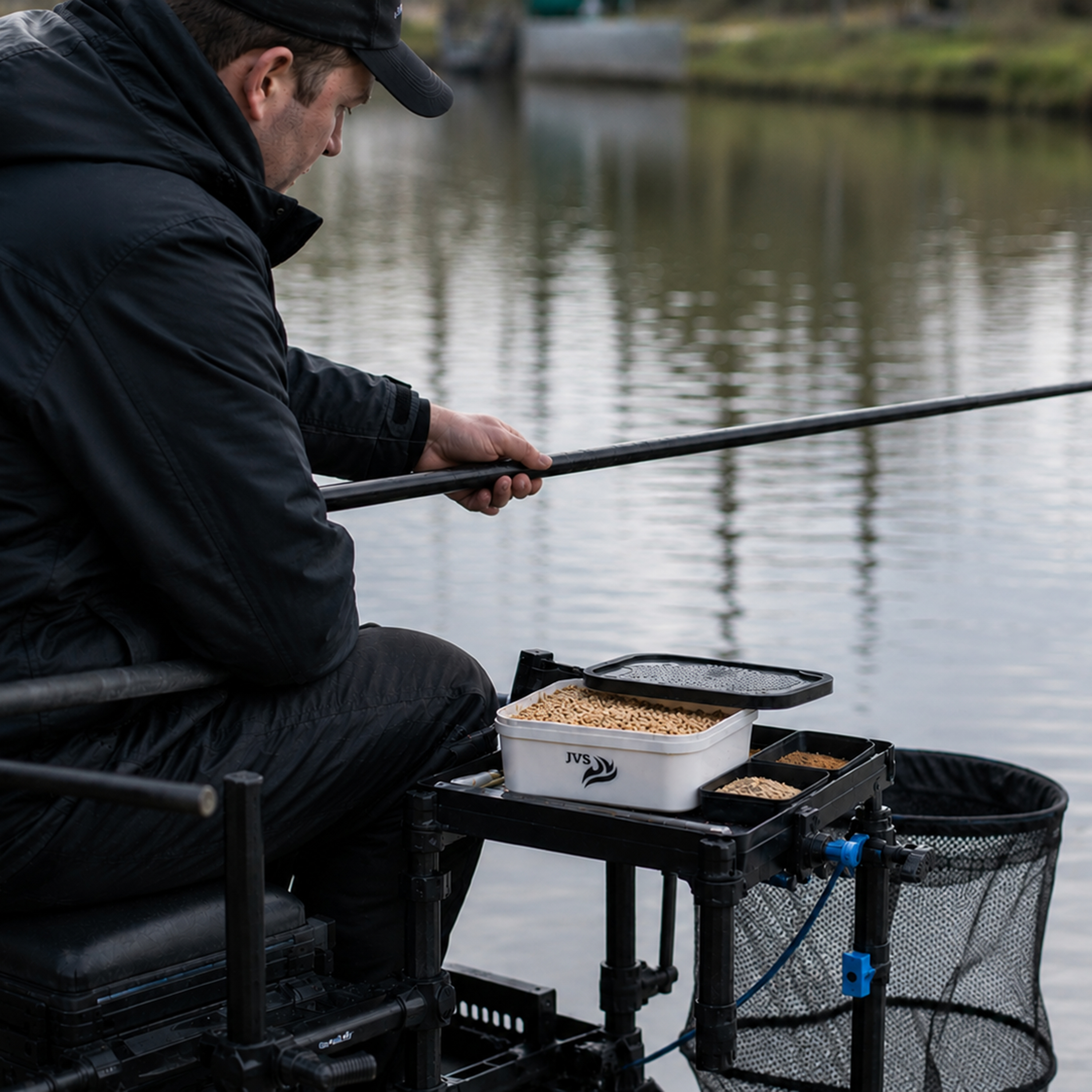 JVS Madenbox mit Gummidichtung – inklusive Pellet-Sieb – flach