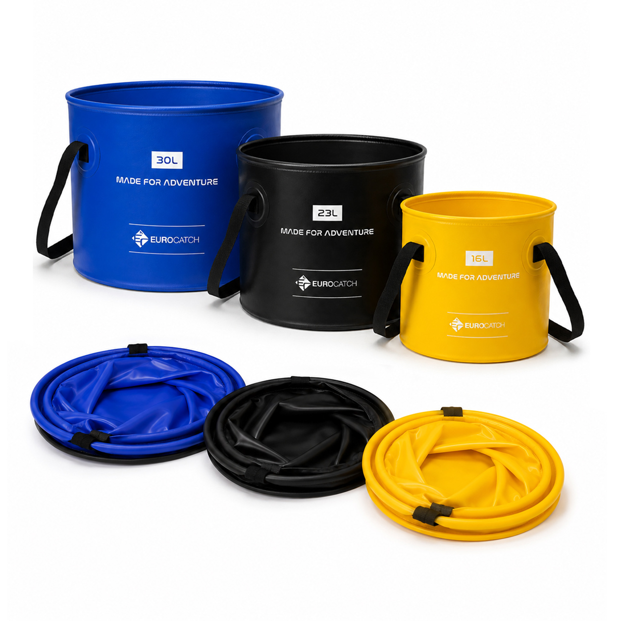 Eurocatch Faltbare Eimer – 16L-23L-30L – 3er-Set