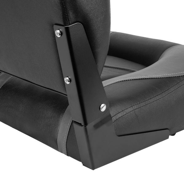 Waterside Luxus Bootssitz mit hoher R√ºckenlehne | Schwarz/Grau | Bootssitz