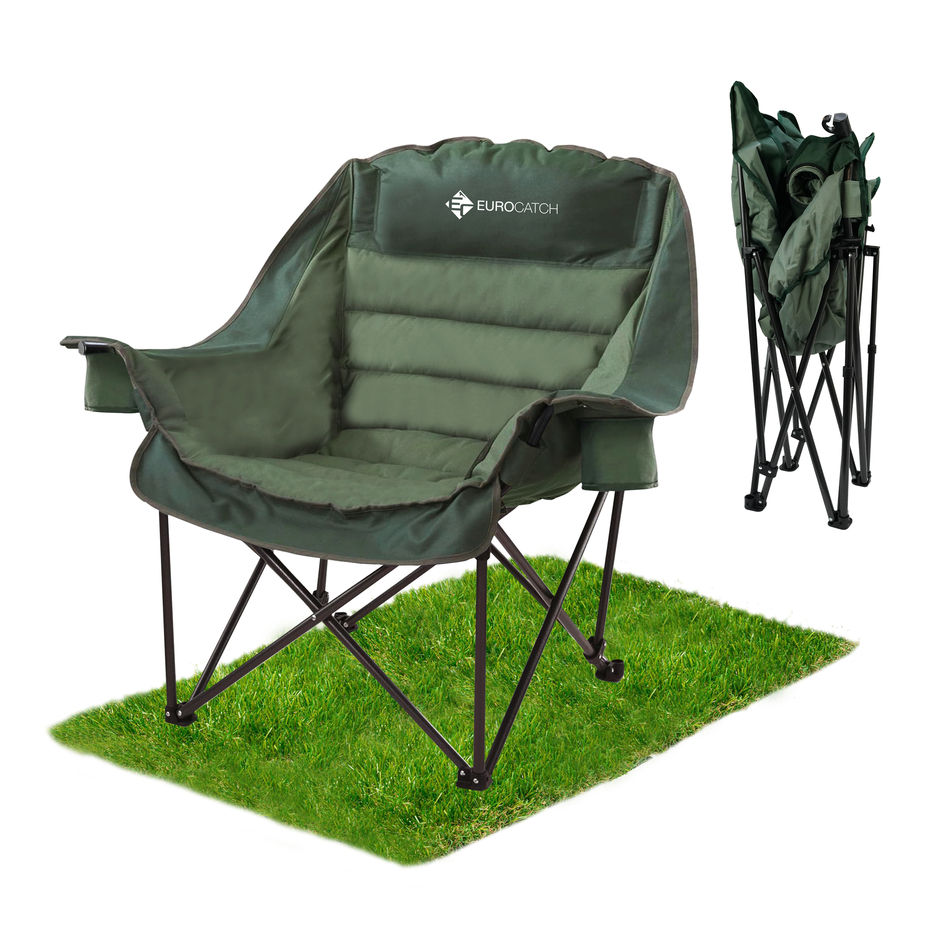 Eurocatch Comfy Club Chair XXL -  Klappbar mit 2 Getränkehaltern 