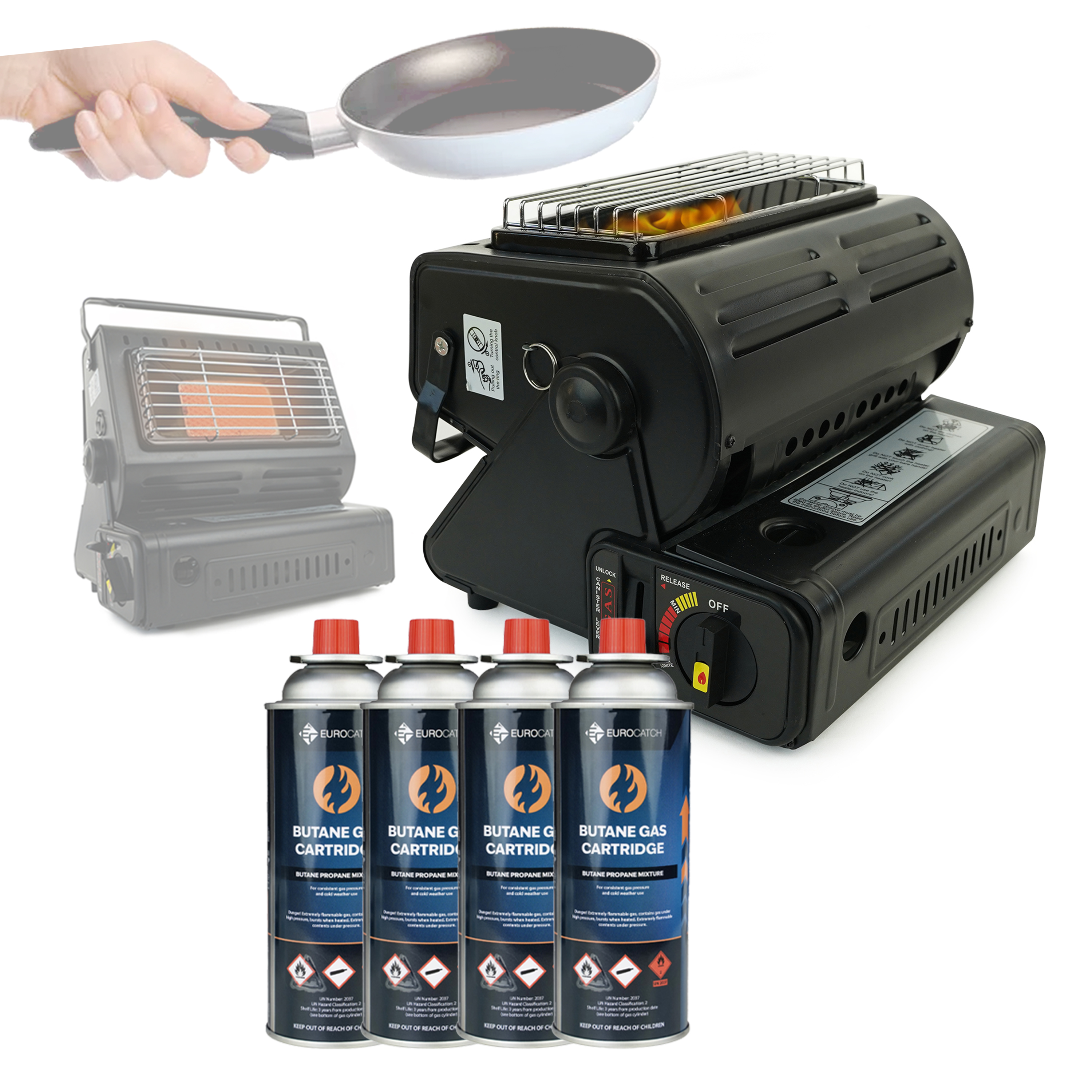  Eurocatch Butangas Camping Heizung - Heater - Terrassenheizer - Verstellbar - Tragbar