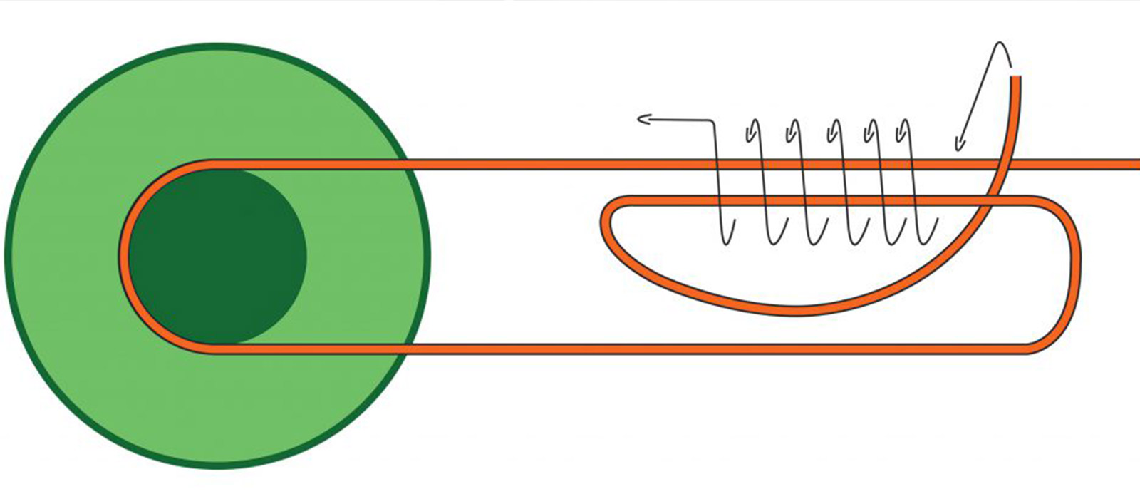Lijn opspoelen stap 3