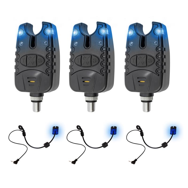 Eurocatch Bissanzeiger-Set inkl. Hanger - Karpfenangeln - Elektronischer Bissanzeiger - Blaue LEDs - Waker