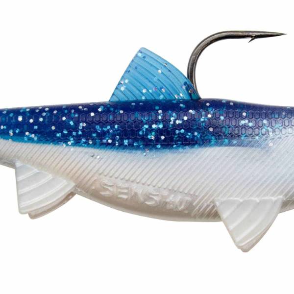 Senshu Real Fin Shad 12 Ready2Catch | Flockiges Blau | 12cm | 25g | 3 Stück