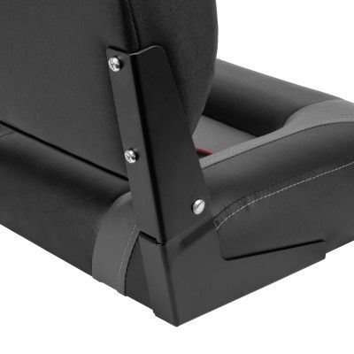 Waterside Luxus Bootssitz mit niedriger R√ºckenlehne | Schwarz/Grau | Bootssitz