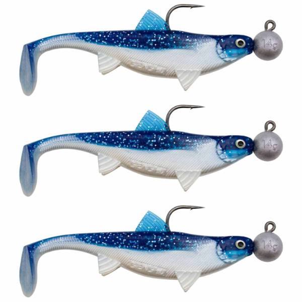 Senshu Real Fin Shad 12 Ready2Catch | Flockiges Blau | 12cm | 25g | 3 Stück