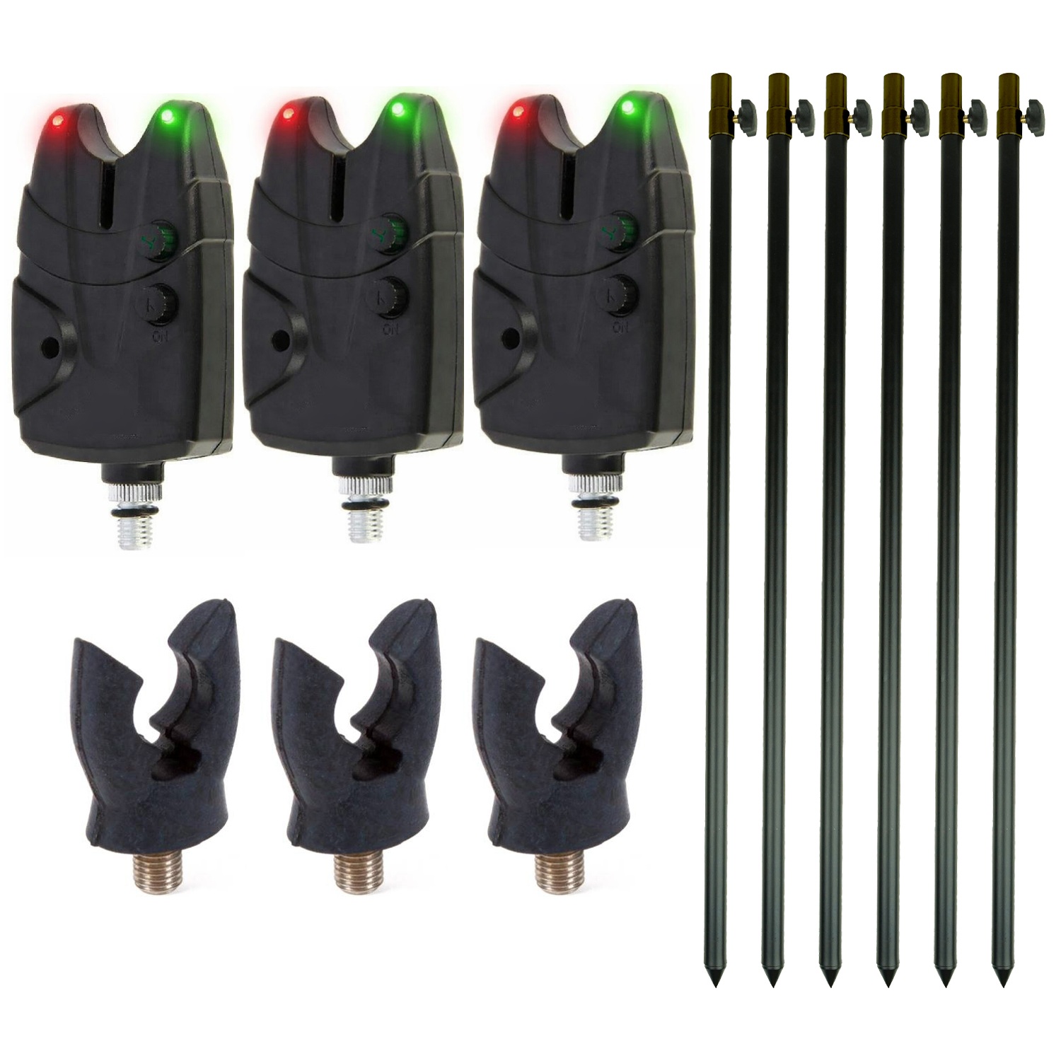 Eurocatch Bissanzeiger Bankstick Set Fur 3 Ruten - Karpfenangeln - Bissanzeiger - Rutenunterstützung