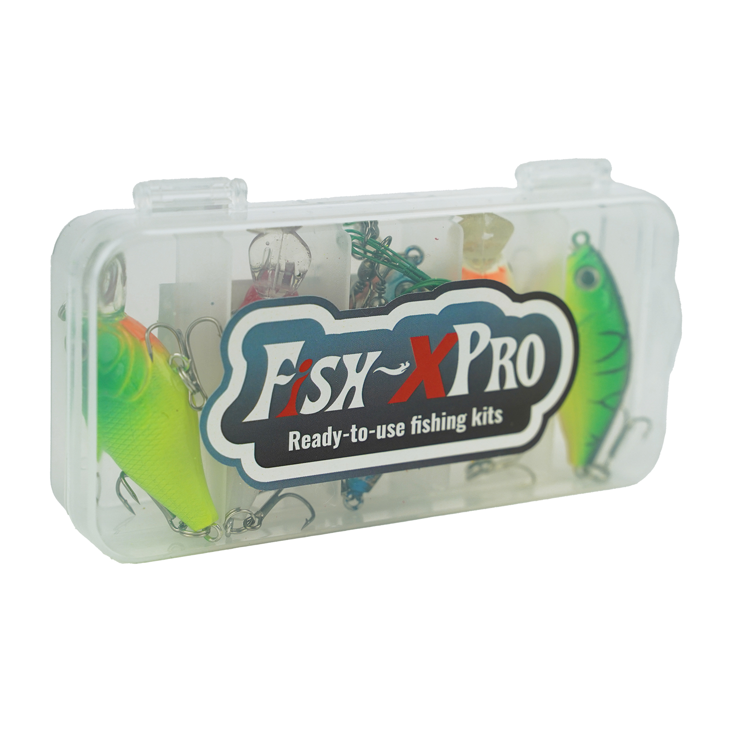 Fish-Xpro Angelköder-Set – 5-teilig – Köder-Set – Wobbler – Drillinge – inkl. Stahlvorfächer – Tacklebox – Raubfisch – Zander