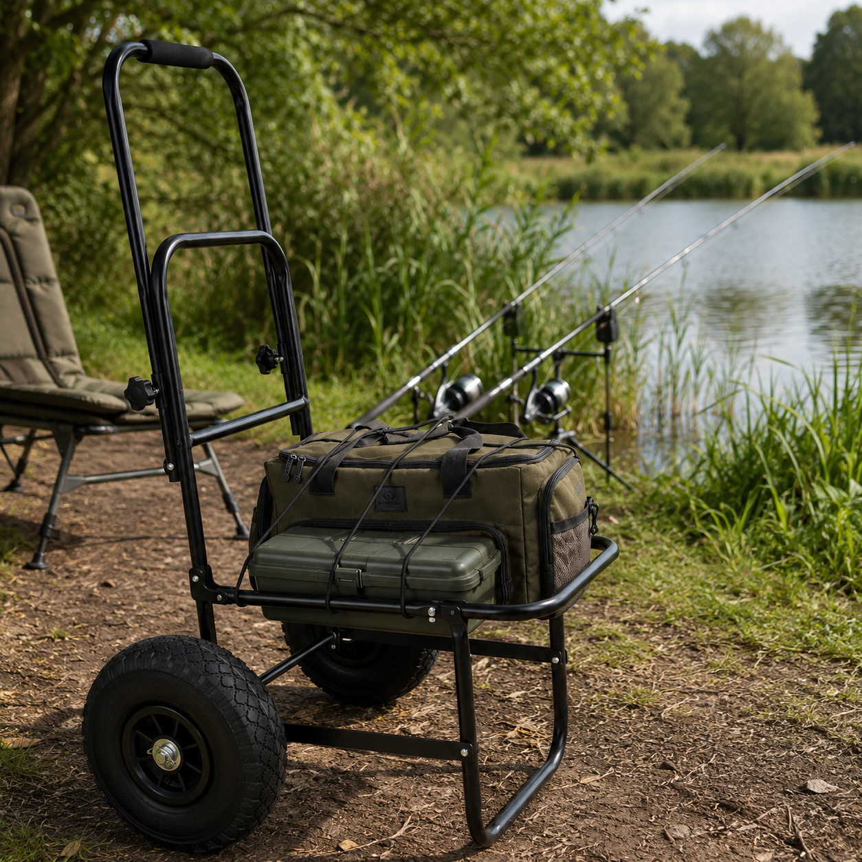 Eurocatch Transportwagen mit ausziehbarem Griff - Trolley - Strandwagen