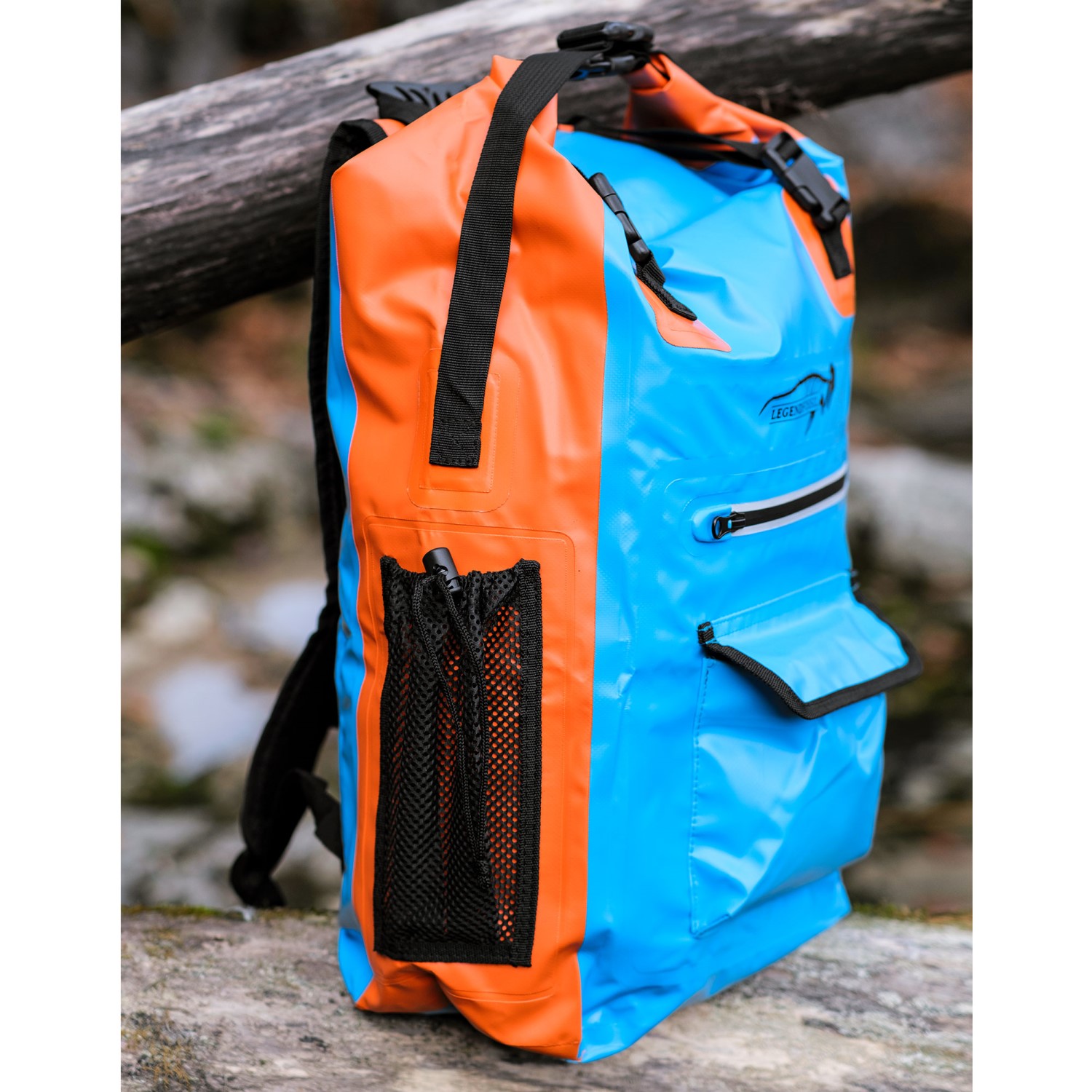 Legendfossil - Tarpaulin Rucksack Traveller - Bleu-Orange - 30L - Waterdicht - Rugzak - Backpack - Blauw - Oranje