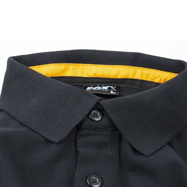 Fox Collection Schwarz/Orange | Poloshirt | Größe M