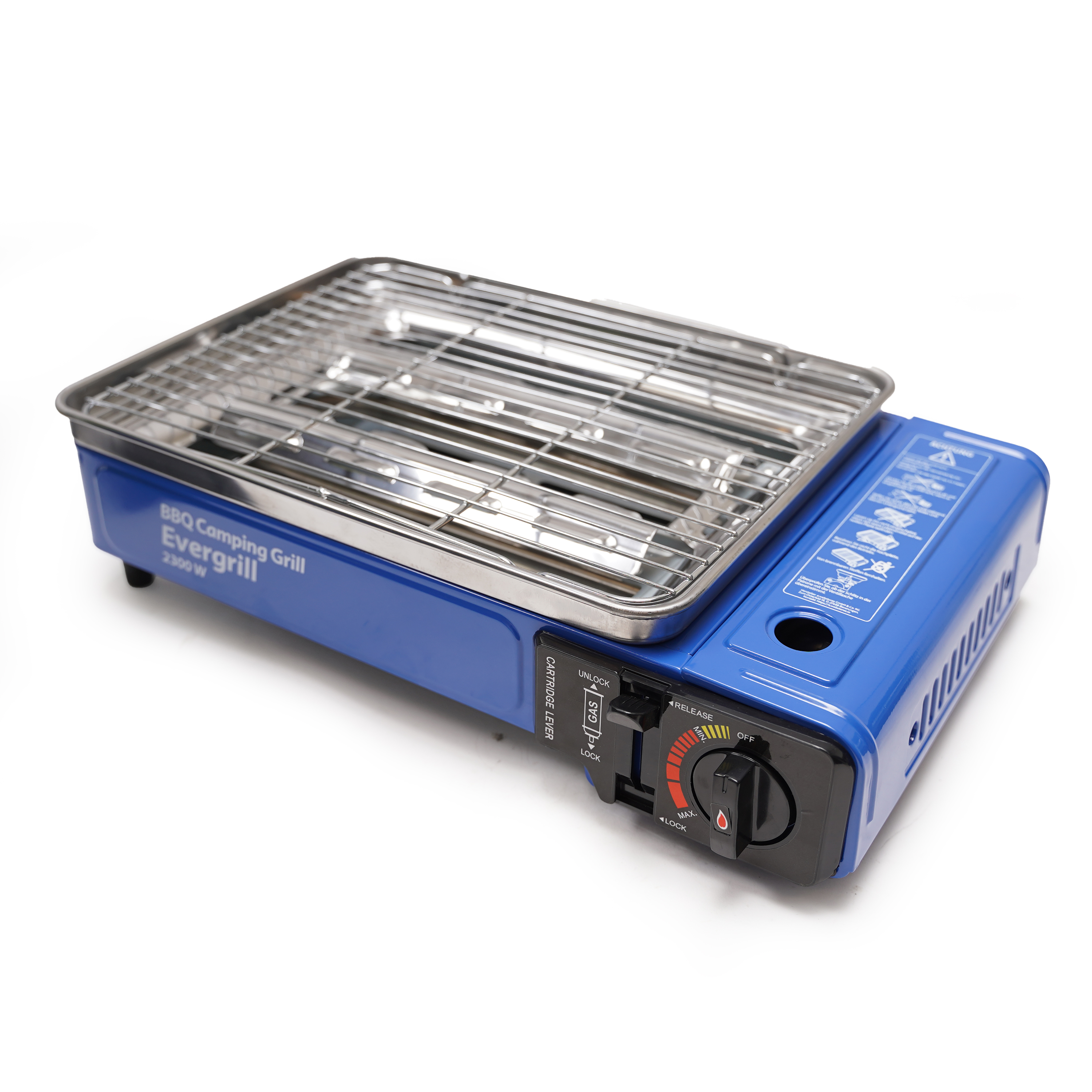Eurocatch Butangas-Campinggrill Evergrill – Gasgrill – Campingkocher – Tischgrill – Tischgrill - Incl 12 Gaskartuschen