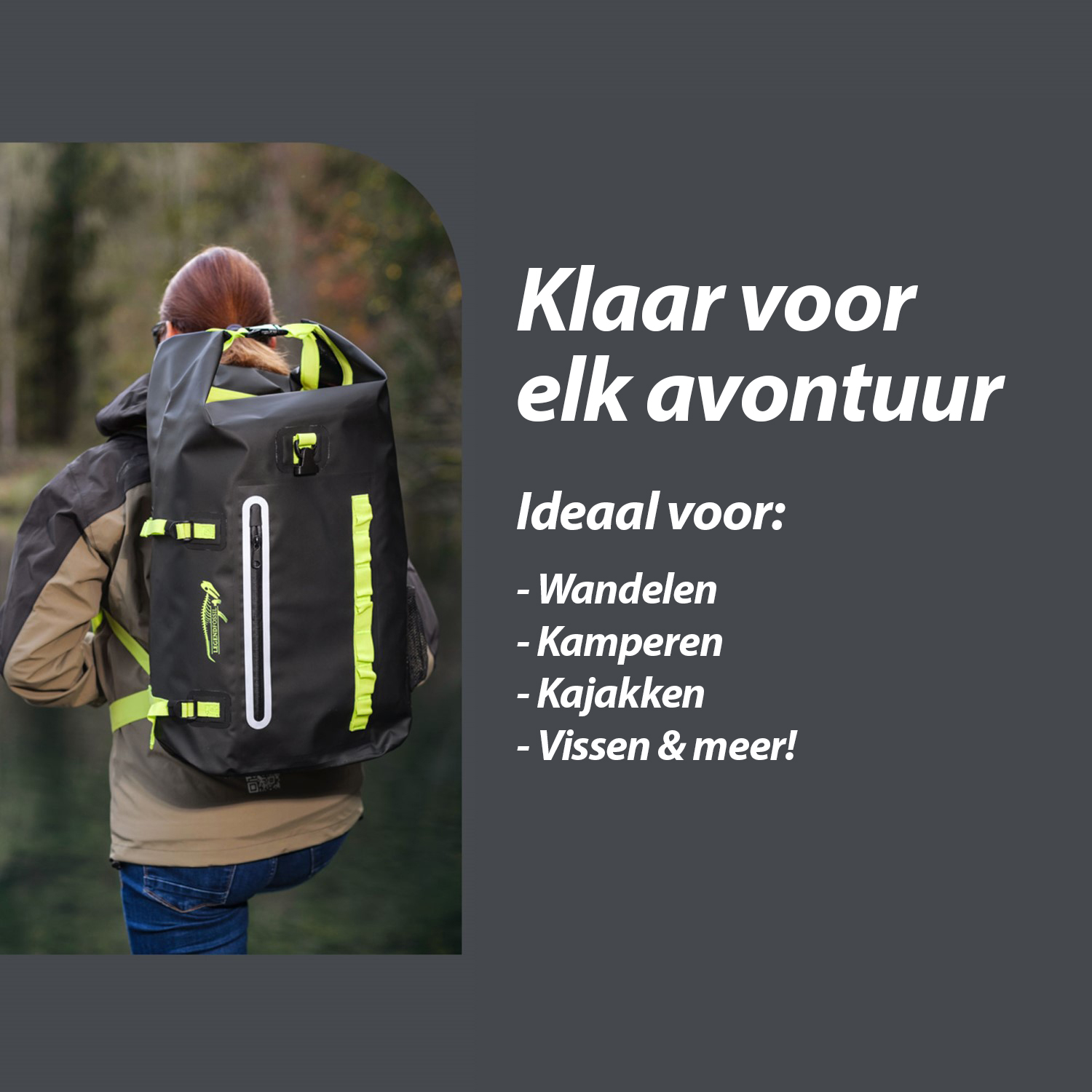 Legendfossil - Waterproof - Rucksack Fjord - 30L - Black - Waterdicht - Rugzak - Backpack - Zwart