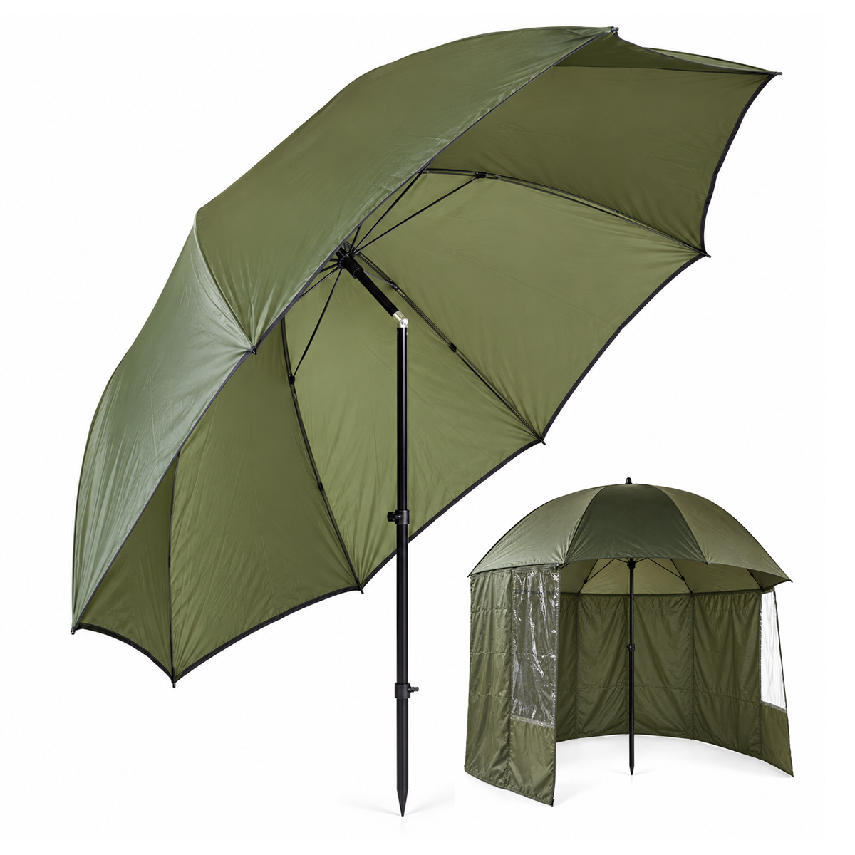 Traxis Eco Regenschirm + Reißverschlusszelt - 1.80m -  Grün