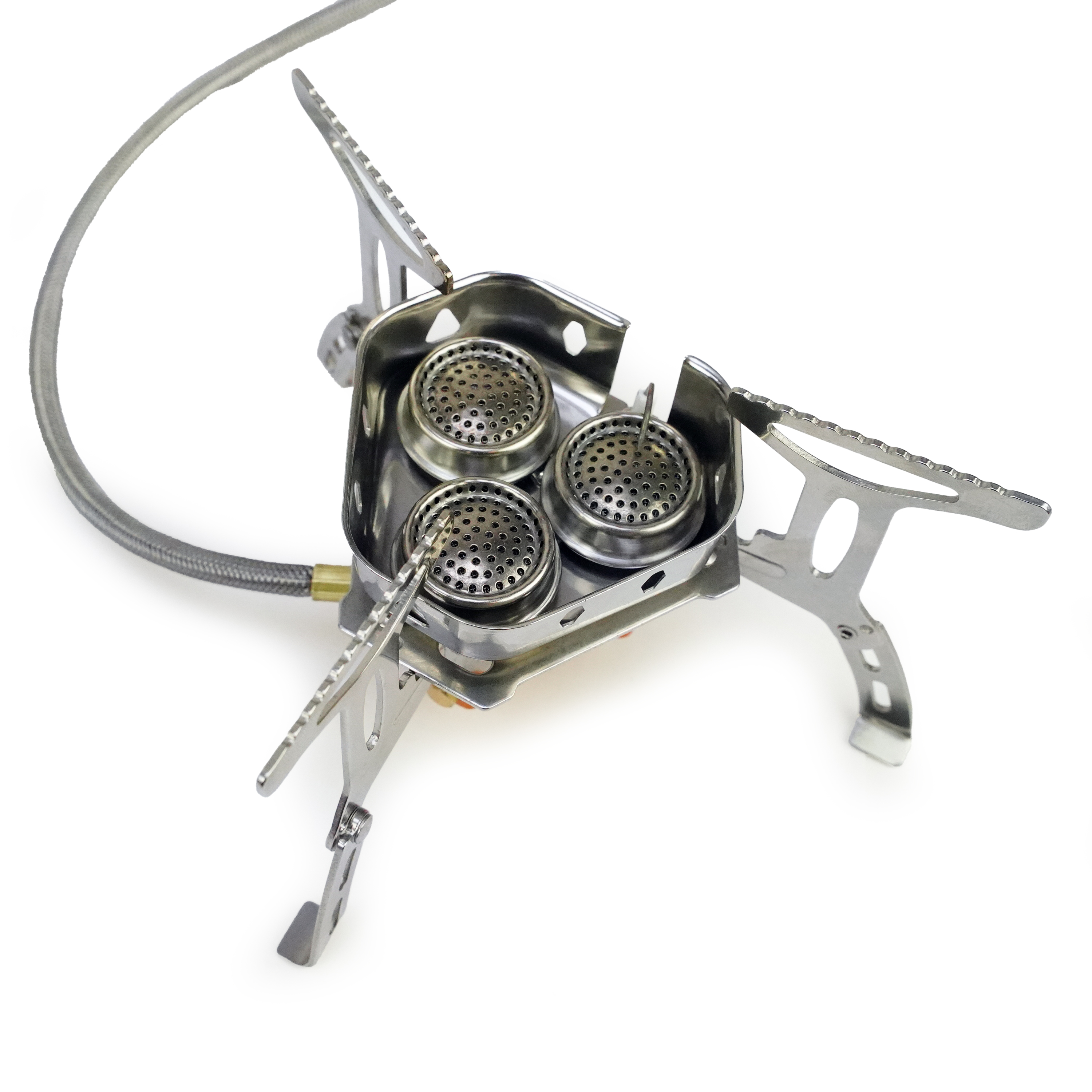 Eurocatch Foldable Gas Burner Turbo 6800W - inkl. 4 Gasdosen - Klappbarer Gaskocher inkl. Adapter und Transportbox