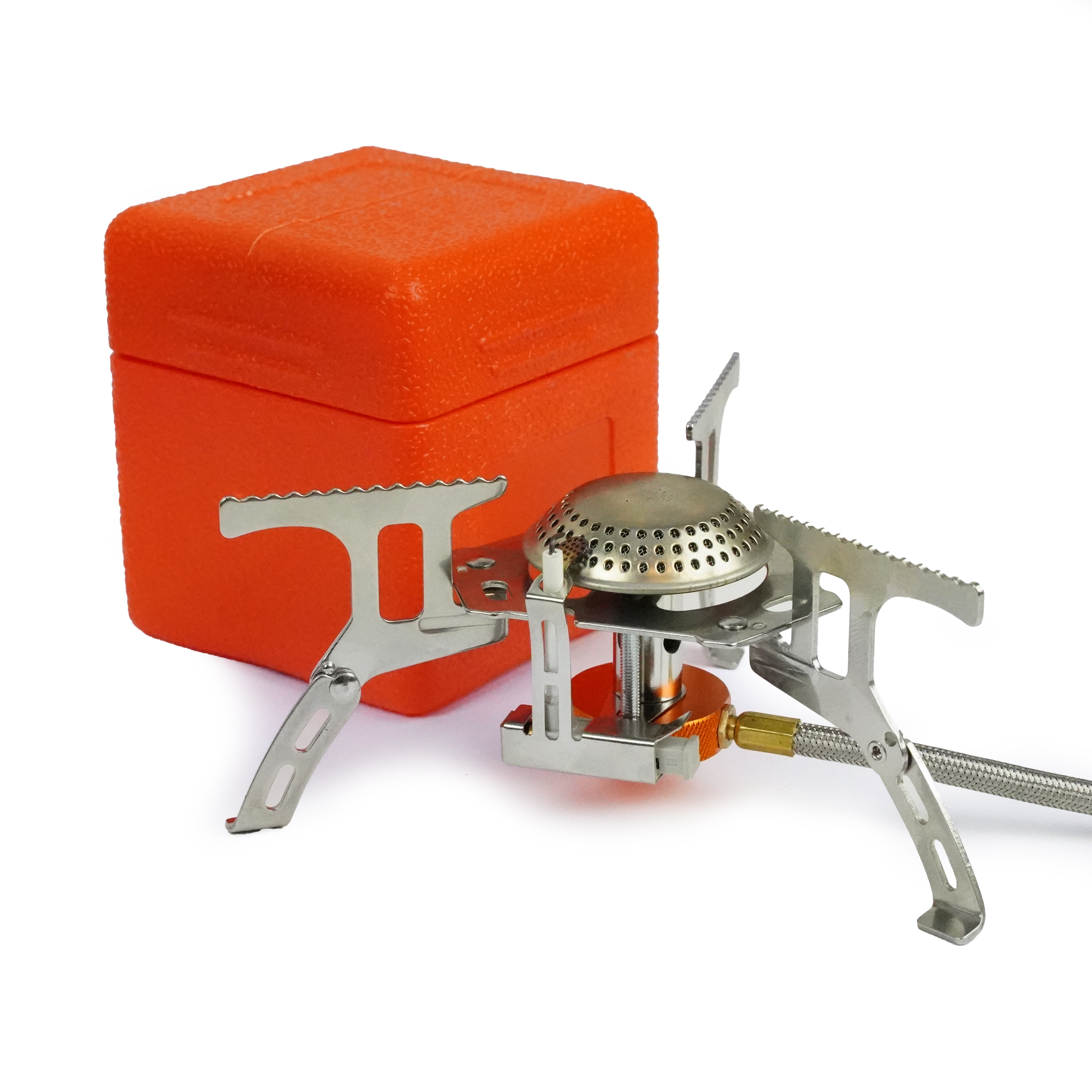 Eurocatch Faltbarer Gaskocher 2200W inkl Adapter - Camping Kocher mit Transportbox