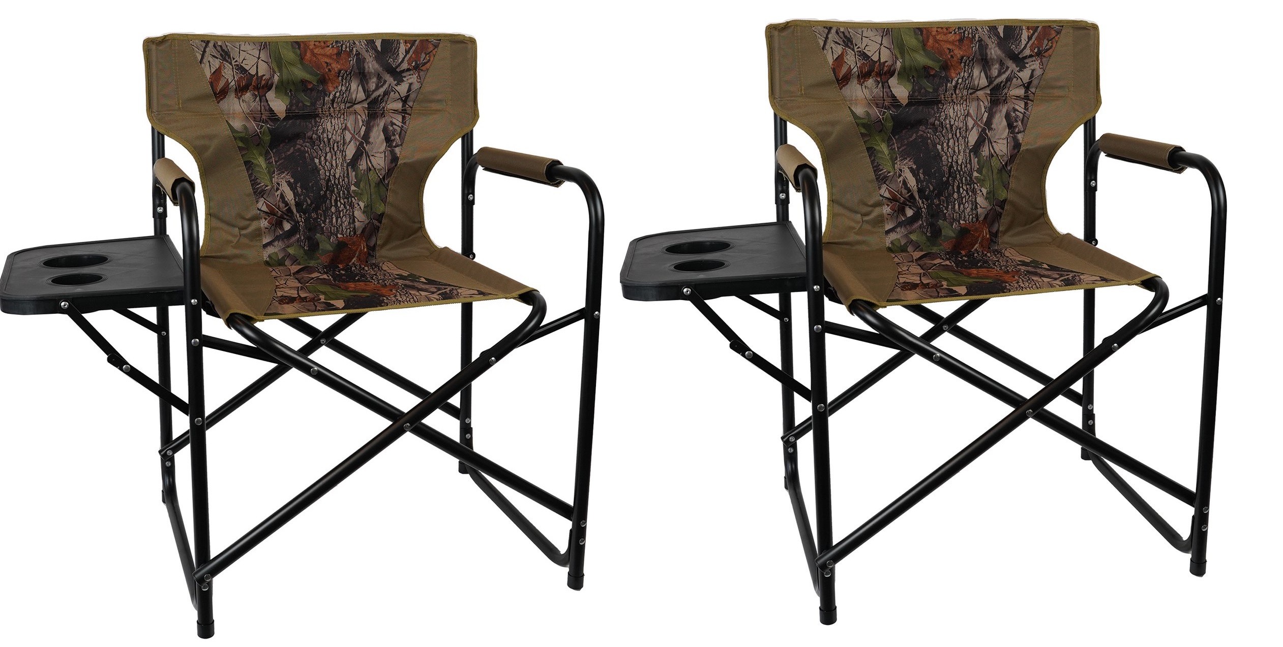 Eurocatch  2x CampingStuhl Camouflage | Directors Chair mit Seitentisch