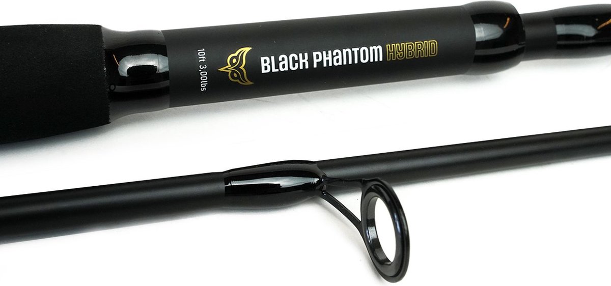 Eurocatch Black Phantom Hybrid – Rutenset – 10 Fuß – 3,00 Pfund – Nobilis LL 3500 Freerunner  – 500n Nylon-Angelschnur Oneshot
