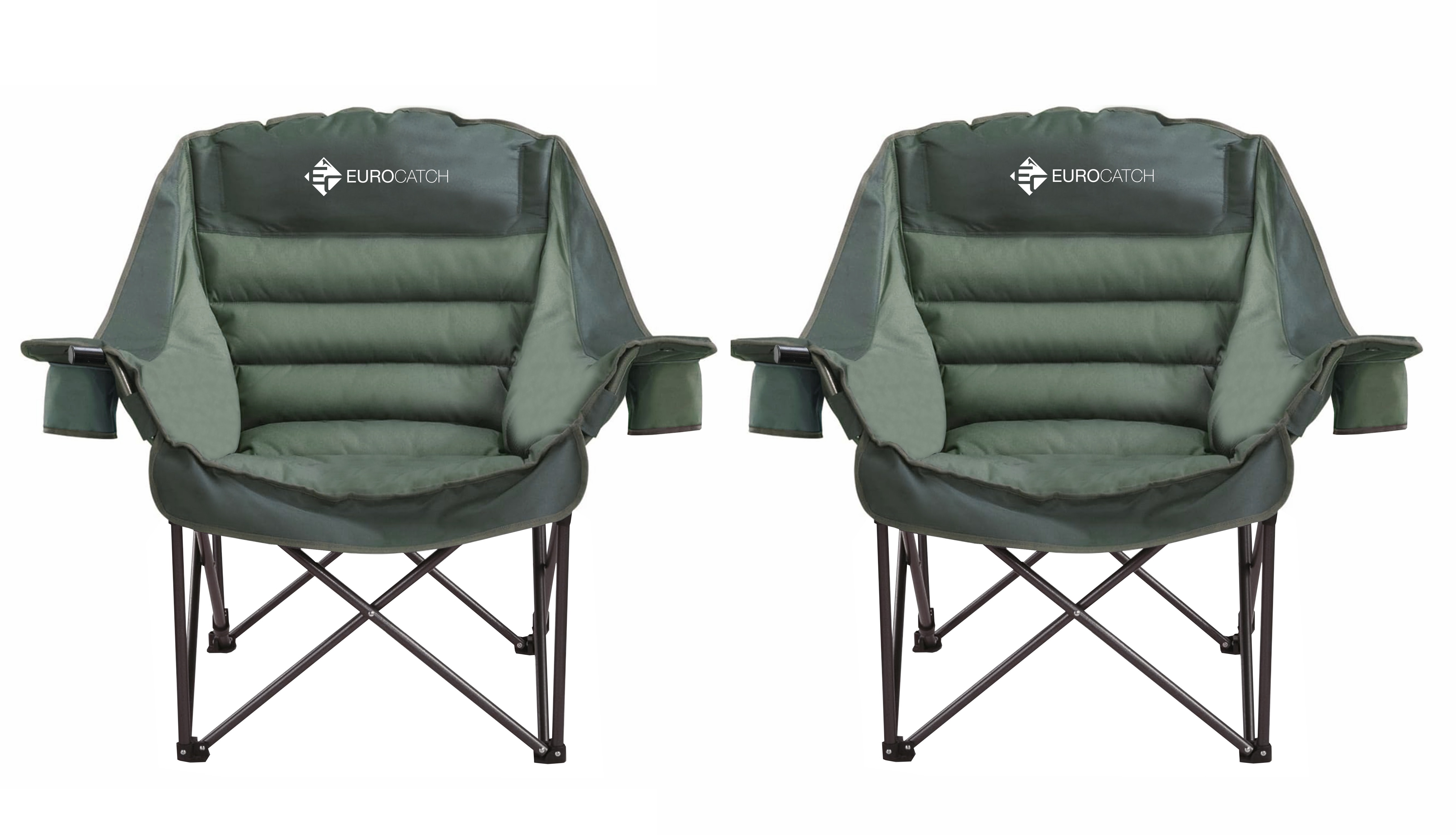 Eurocatch Comfy Club Chair XXL -  2 stück - Klappbar mit 2 Getränkehaltern 