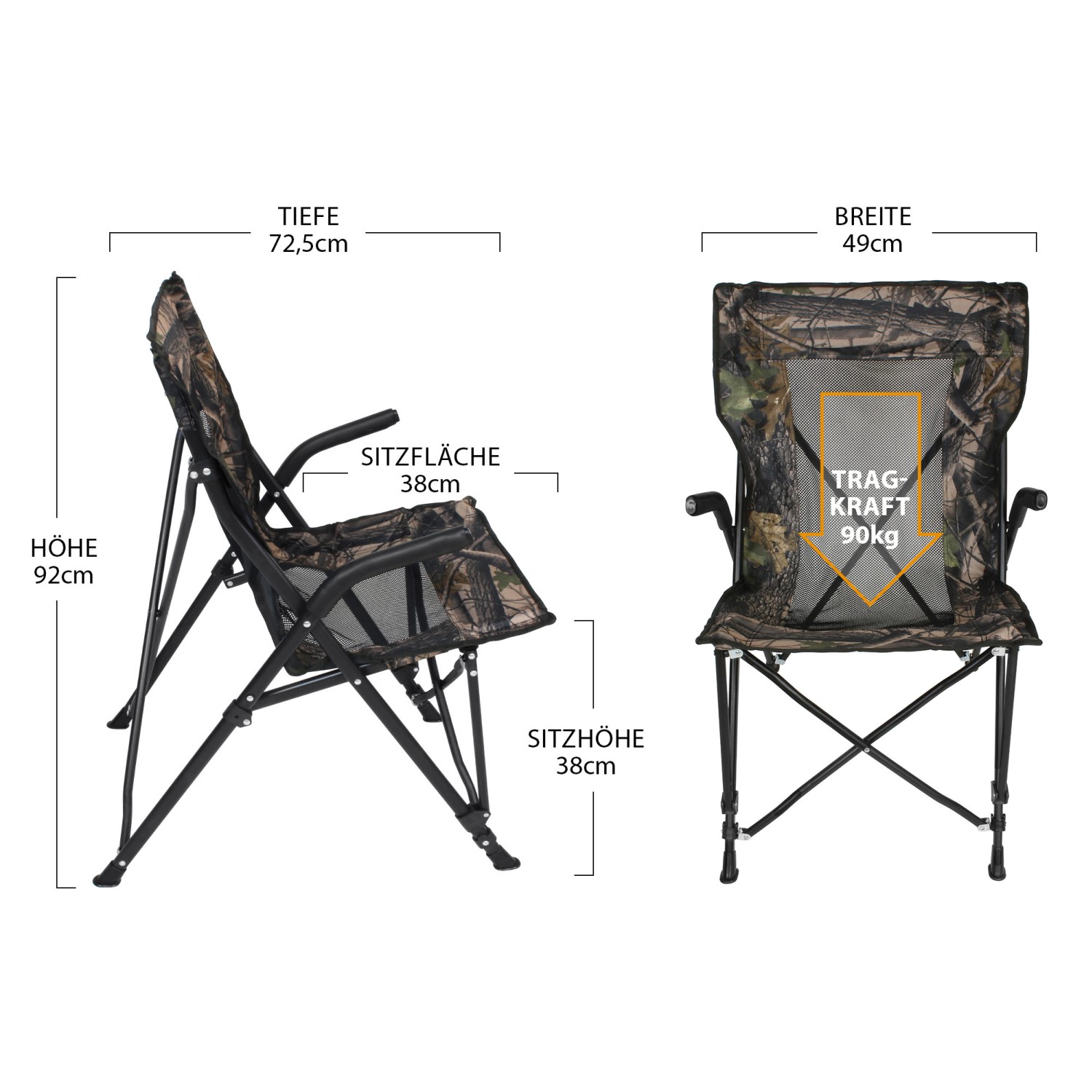 Eurocatch Camou Mesh High-Back chair Klappstuhl