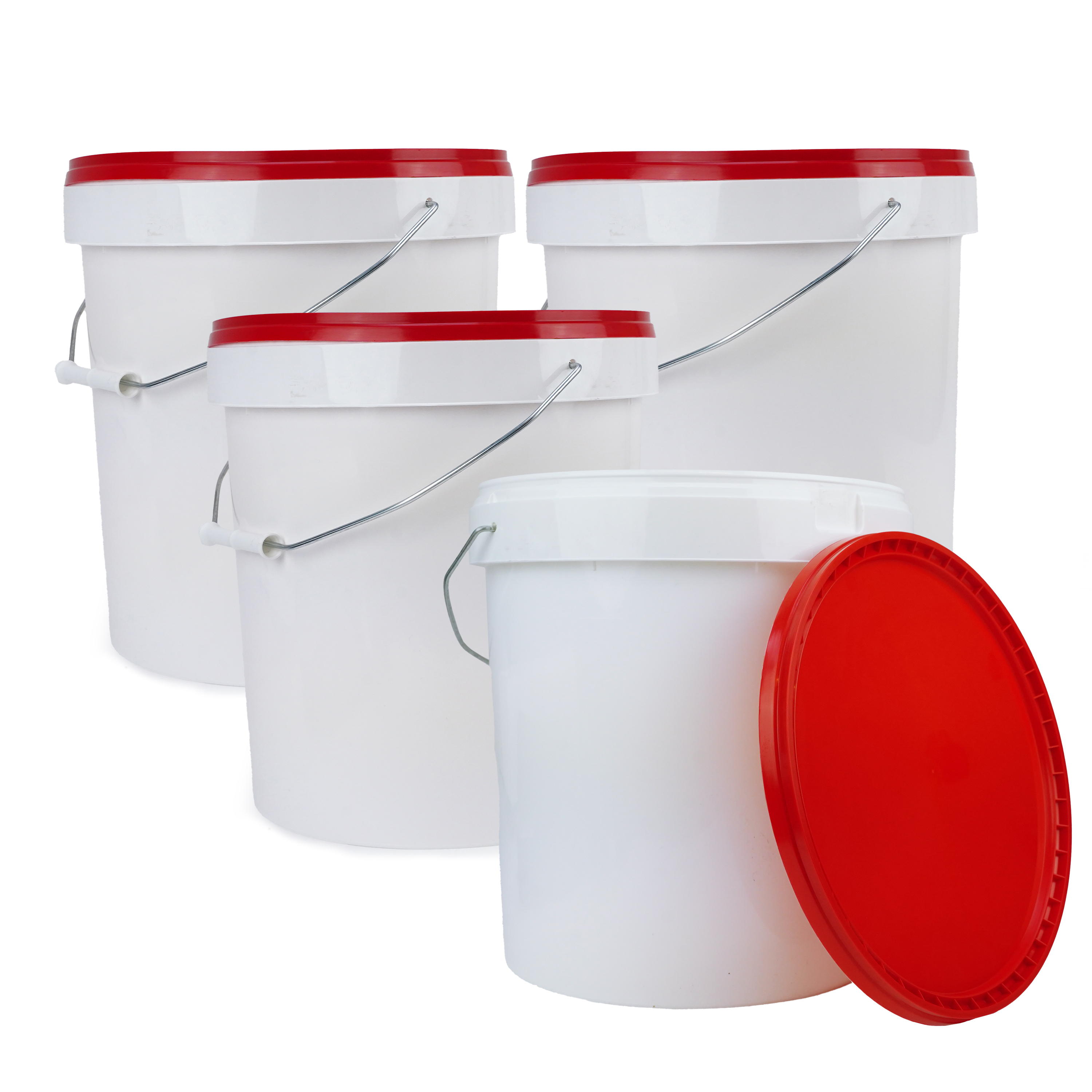 Eurocatch Eimer-Set – 15,6 L – inklusive Deckel – Set mit 4 Stück