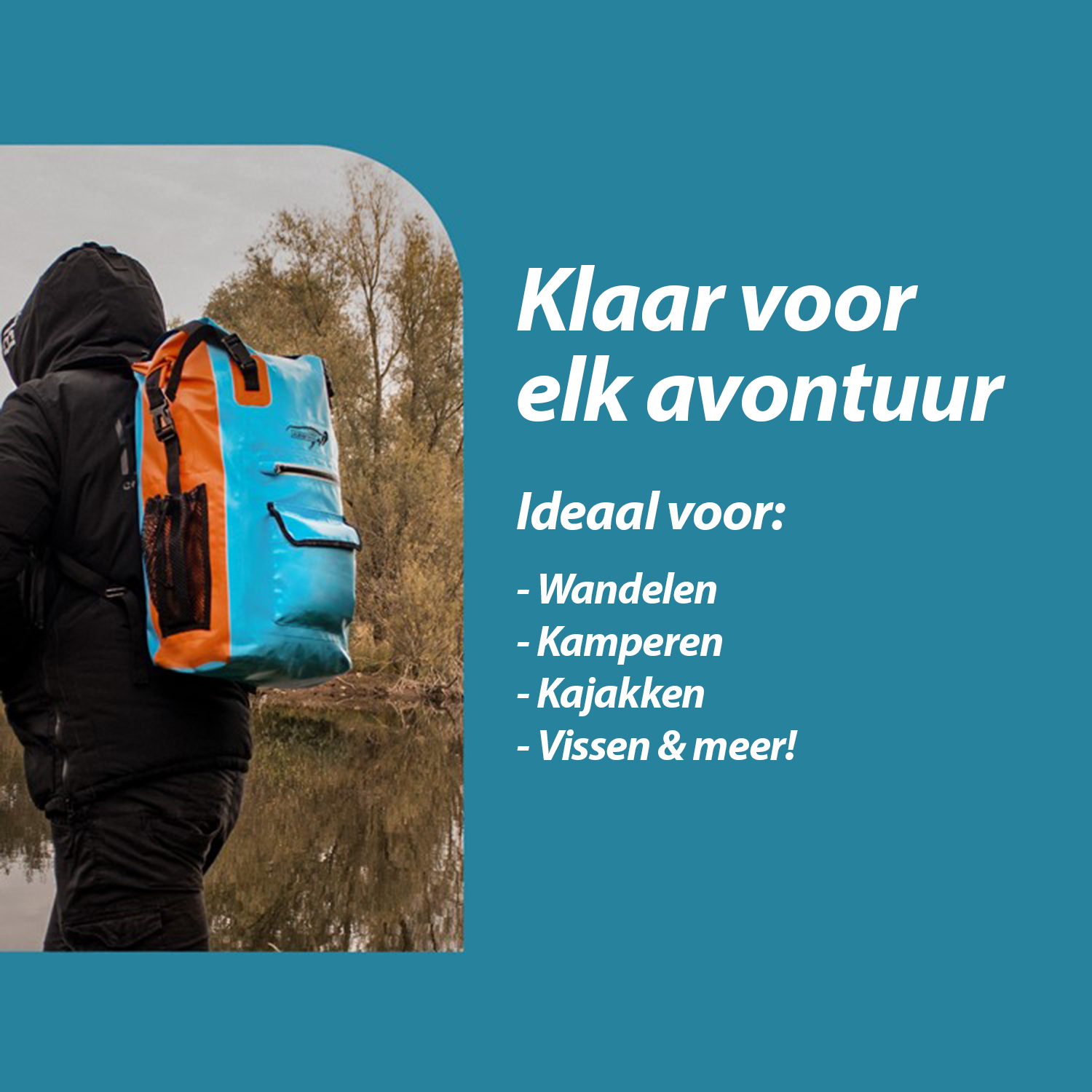 Legendfossil - Tarpaulin Rucksack Traveller - Bleu-Orange - 30L - Waterdicht - Rugzak - Backpack - Blauw - Oranje