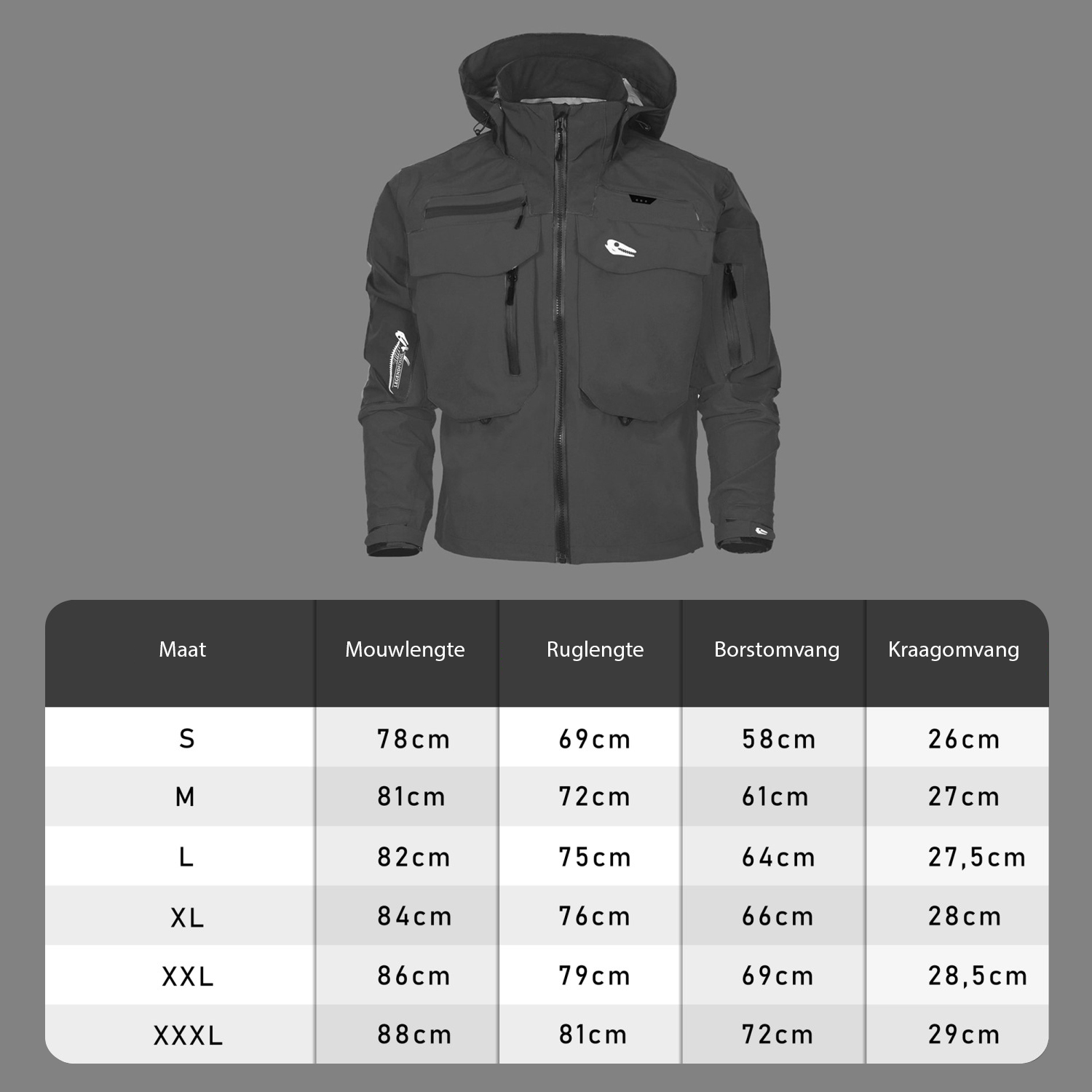 Legendfossil Outdoorjack Kenai - Waterdicht Outdoorjack - Fleecevoering - Winddicht - Graphit Black - L